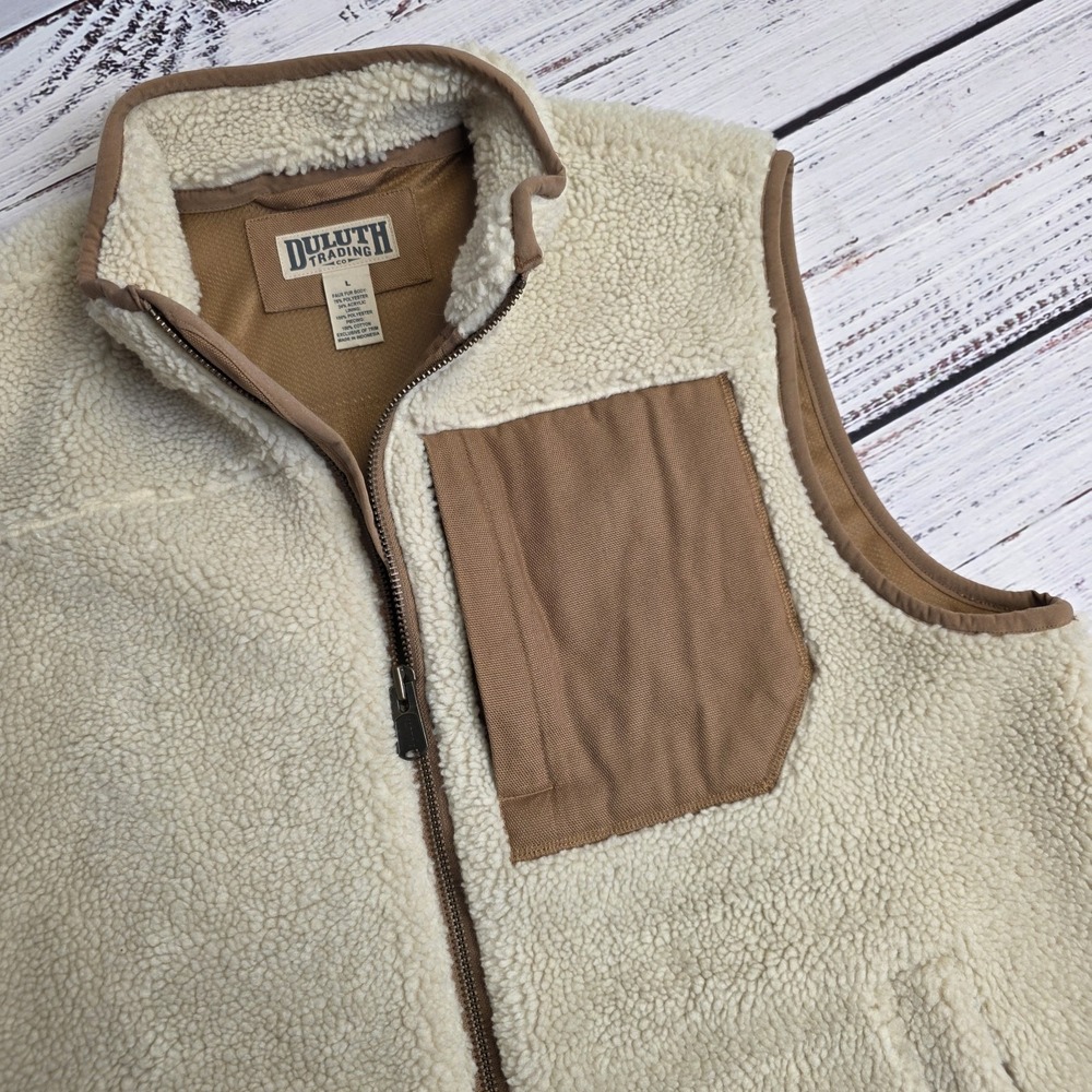 Duluth Trading Mens Burly Sherpa Vest Large‎ Rugged Gorpcore Gilet Polyester